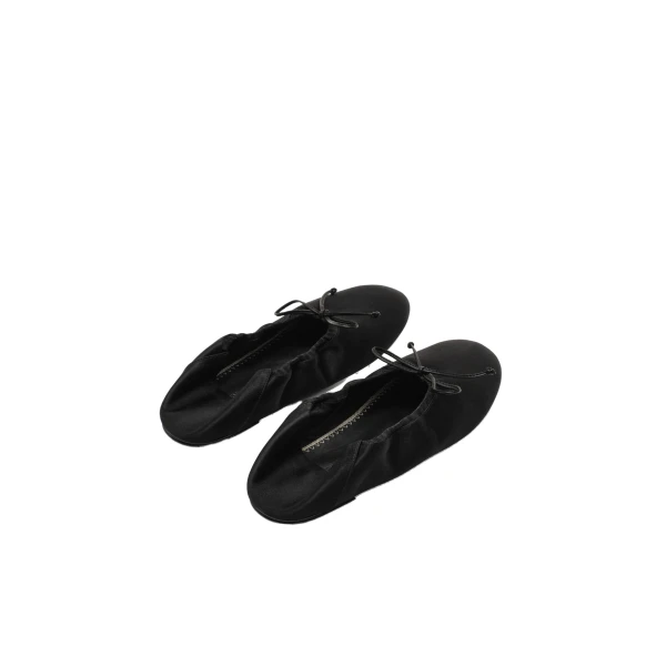 Soft ballet flats in black satin - Image 4