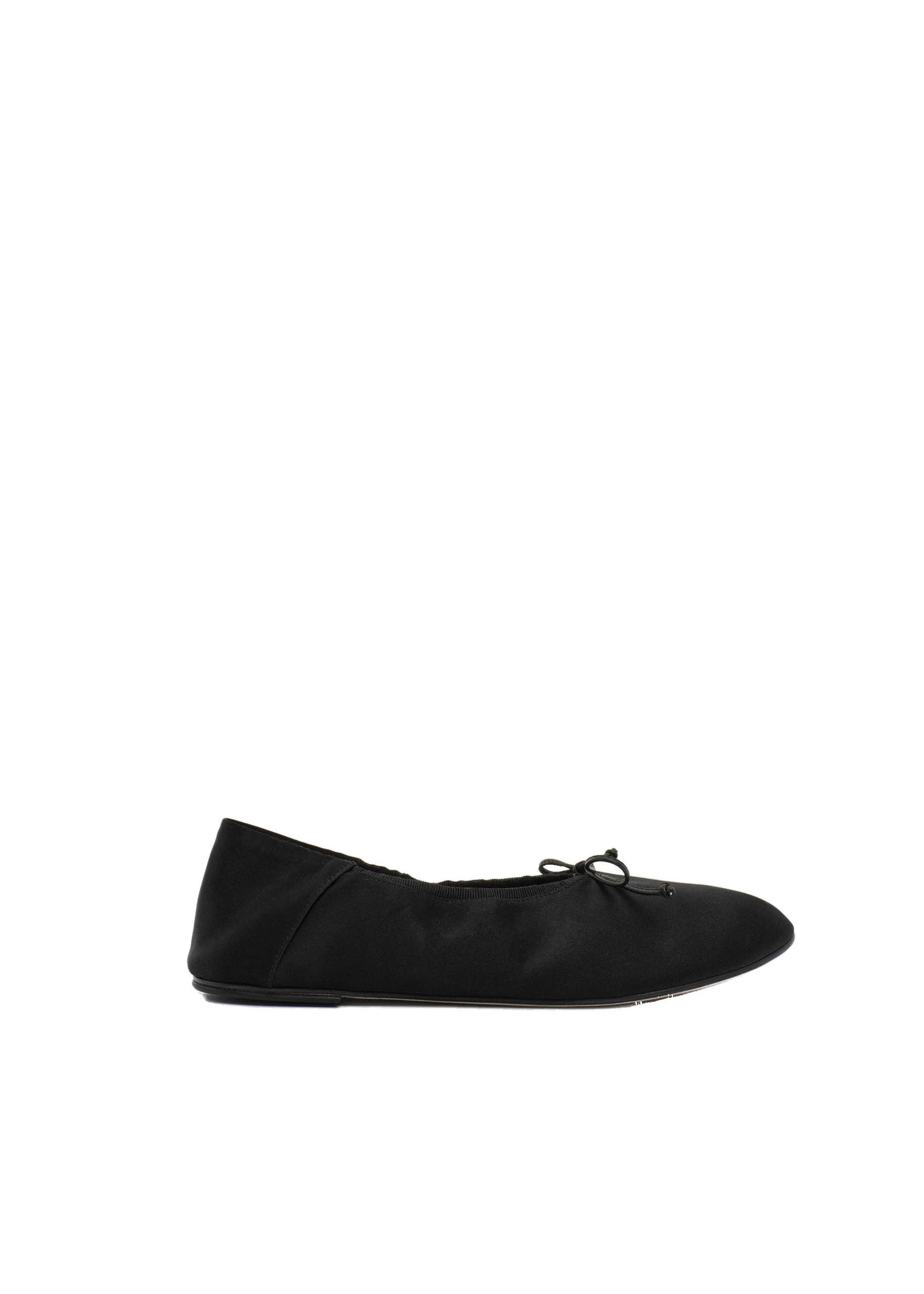 Magda Butrym Soft ballet flats in black satin | Luxury Shoes Magda Butrym Soft ballet flats in black satin