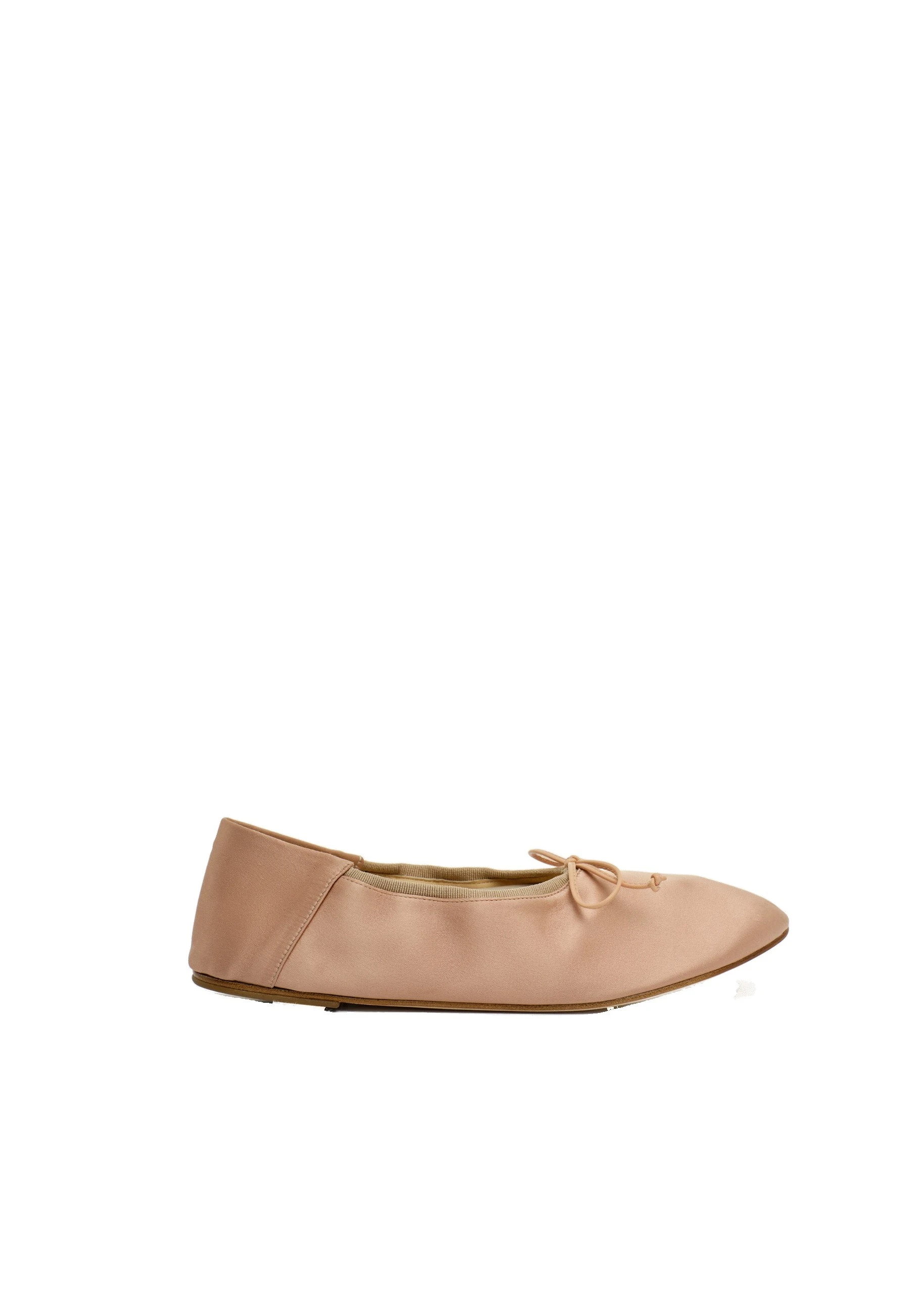 Magda Butrym Soft ballet flats in nude satin | Luxury Shoes Magda Butrym Soft ballet flats in nude satin