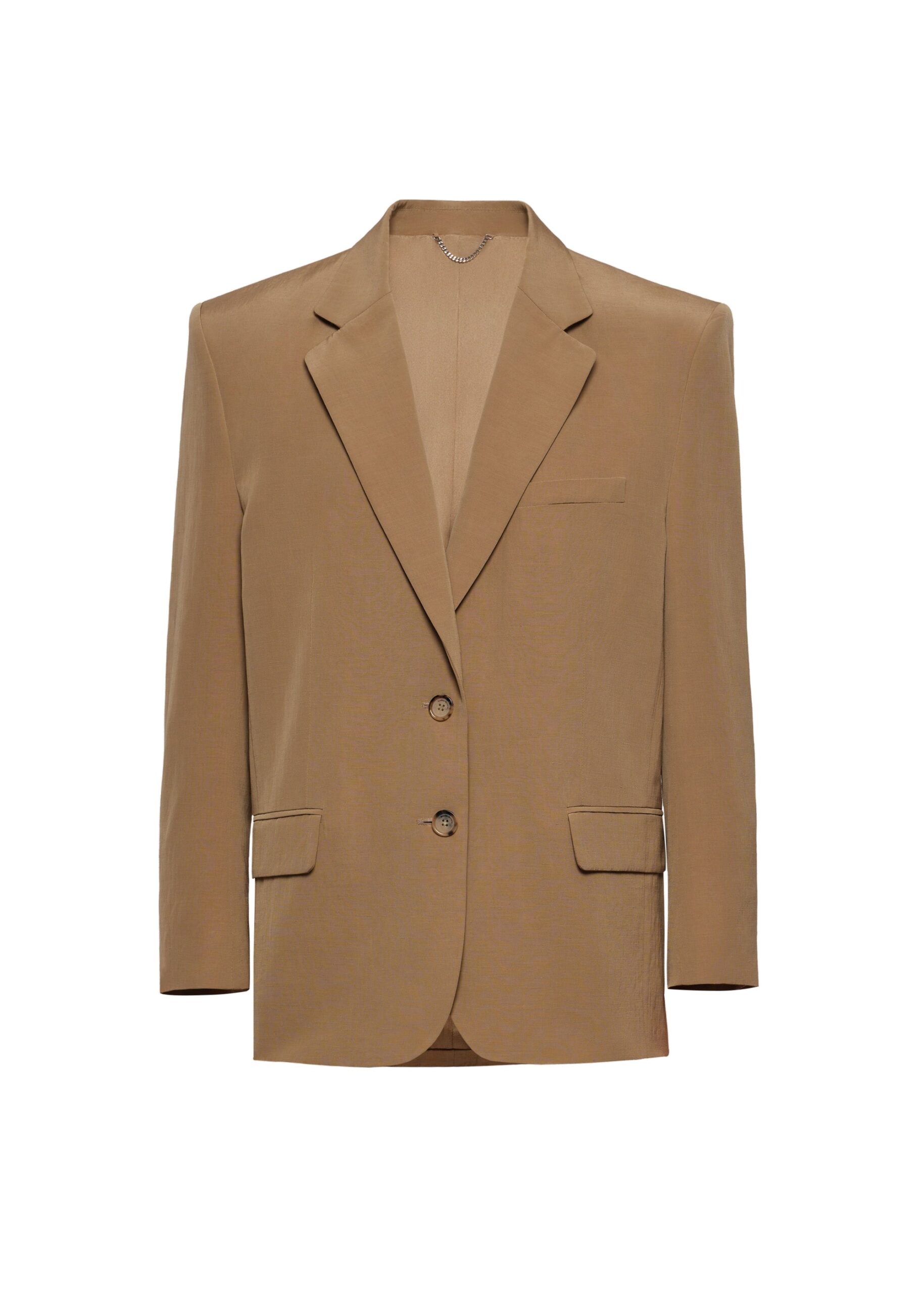 Magda Butrym Straight-cut blazer with open lapel in beige | Luxury Shoes Magda Butrym Straight-cut blazer with open lapel in beige