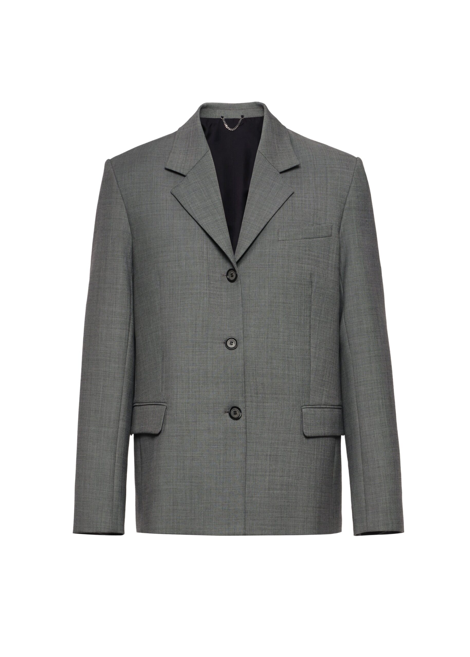 Magda Butrym Straight-cut wool blazer in grey | Jackets at Luxury Shoes Magda Butrym Straight-cut wool blazer in grey