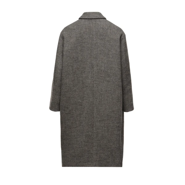 Straight wool blend coat in grey - Image 2