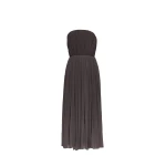 Magda Butrym Strapless pleated corset dress in brown