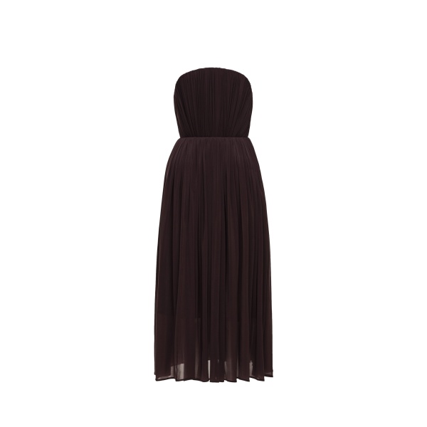 Magda Butrym Strapless pleated corset dress in burgundy
