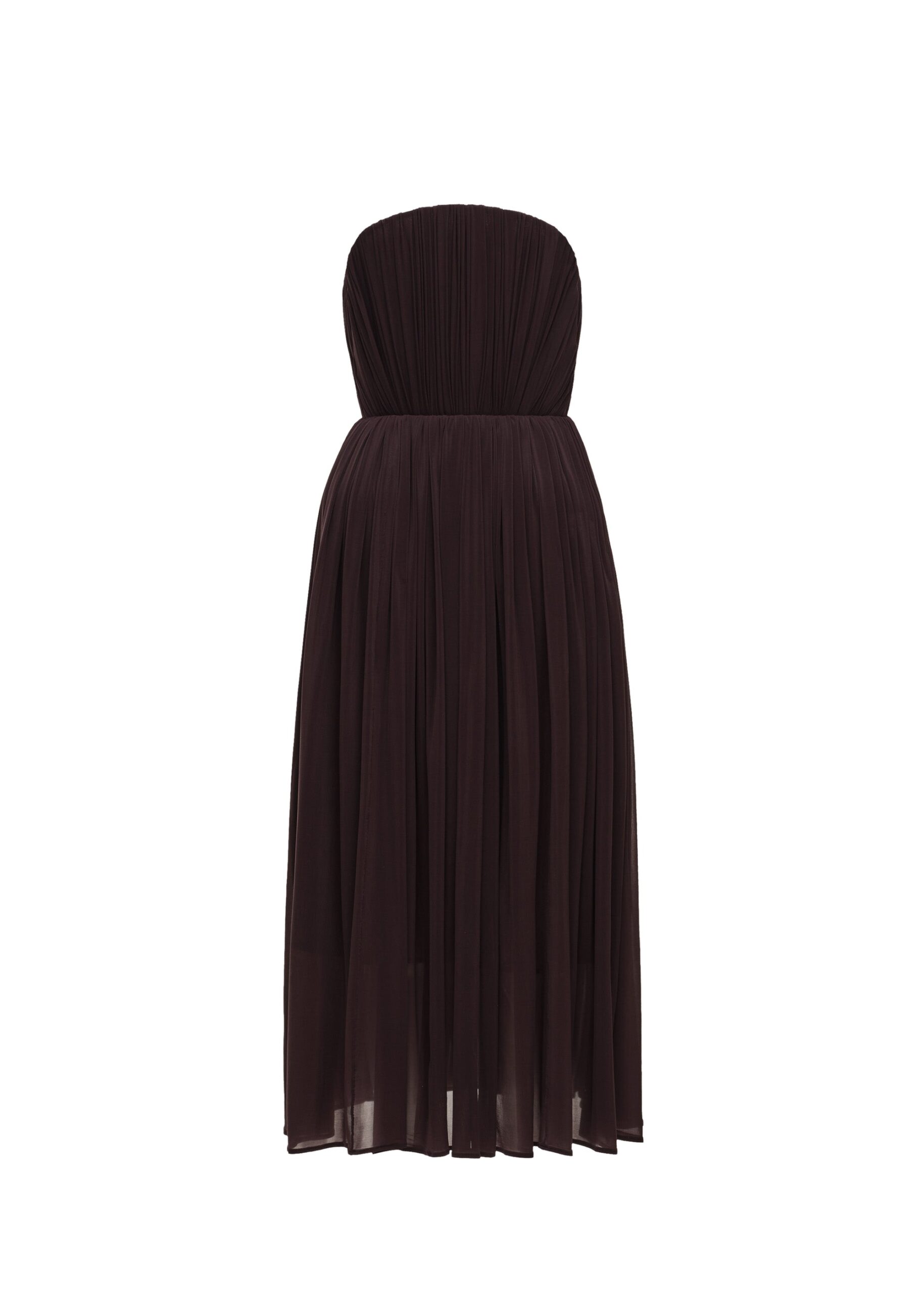 Magda Butrym Strapless pleated corset dress in burgundy | Luxury Shoes Magda Butrym Strapless pleated corset dress in burgundy