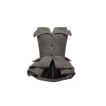 Magda Butrym Strapless wool blouse with rose peplum in grey