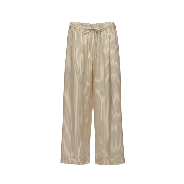 Striped culotte trousers in beige