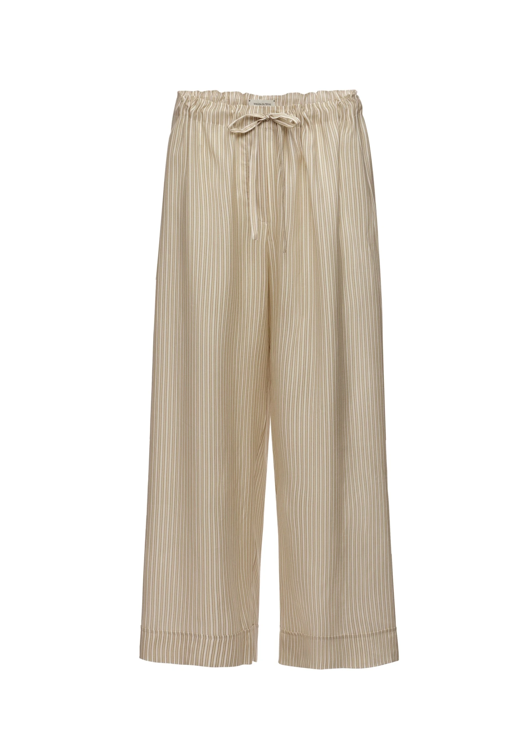 Magda Butrym Striped culotte trousers in beige | Pants at Luxury Shoes Magda Butrym Striped culotte trousers in beige