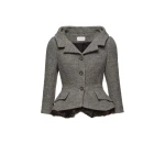 Magda Butrym Tailored blazer with faux fur peplum in grey