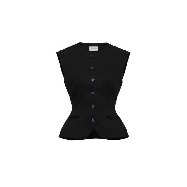 Magda Butrym Tailored flared vest in black