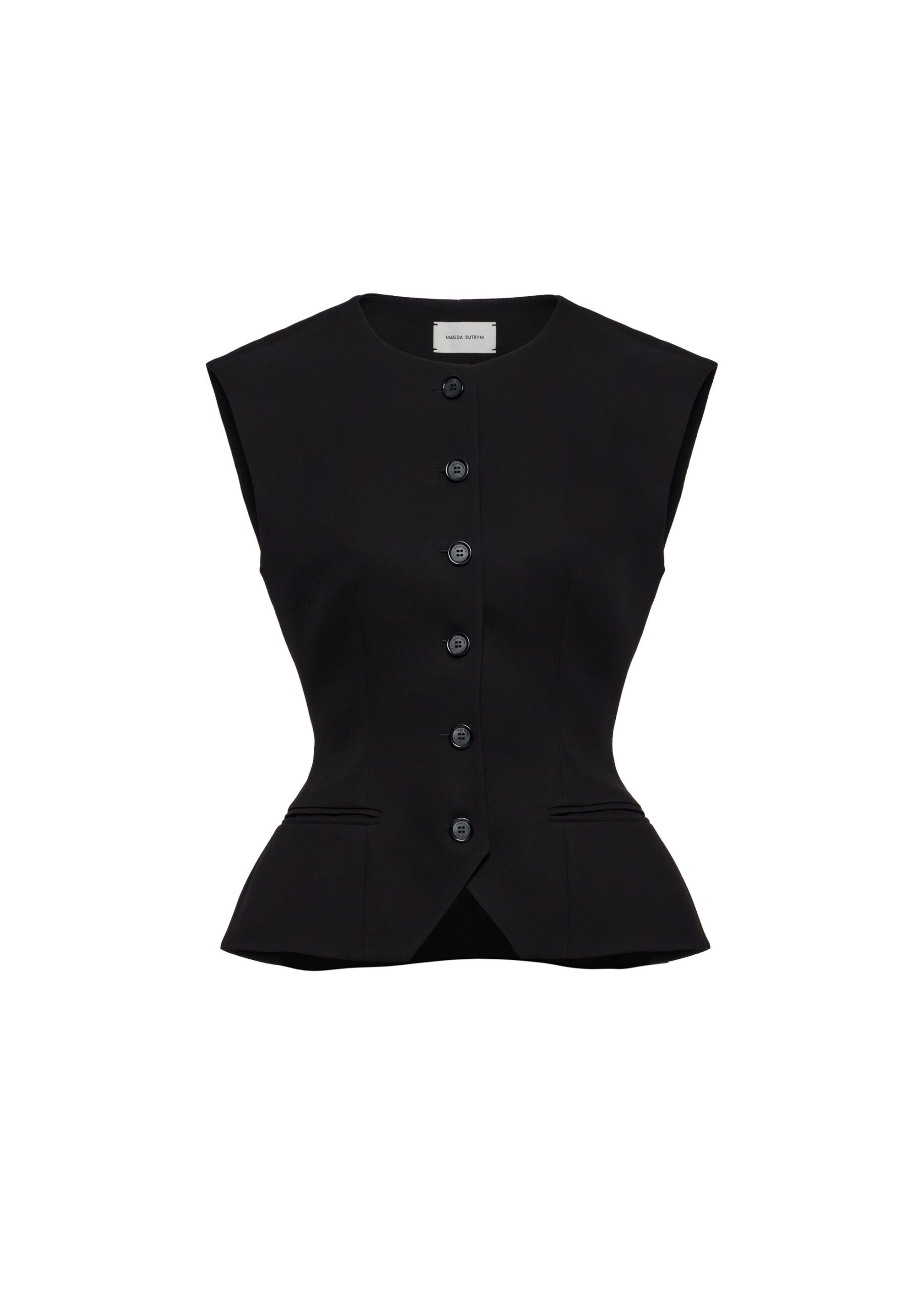 Magda Butrym Tailored flared vest in black | Vests at Luxury Shoes Magda Butrym Tailored flared vest in black