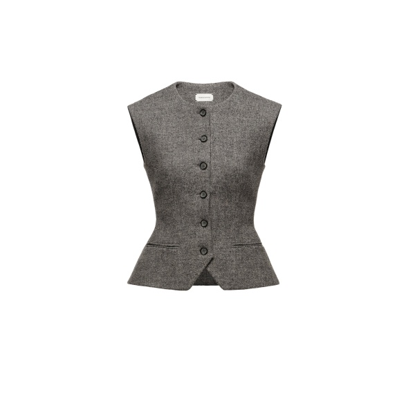 Magda Butrym Tailored wool-blend flared vest in grey