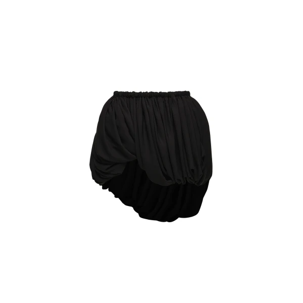 Twisted bubble mini skirt in black