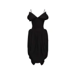 Magda Butrym V-neck corset midi dress in black