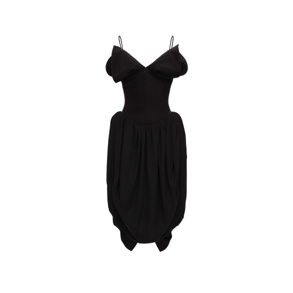 Magda Butrym V-neck corset midi dress in black