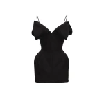 Magda Butrym V-neck corset mini dress in black