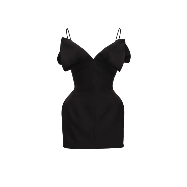Magda Butrym V-neck corset mini dress in black