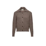 Magda Butrym Wool cardigan with collar in brown