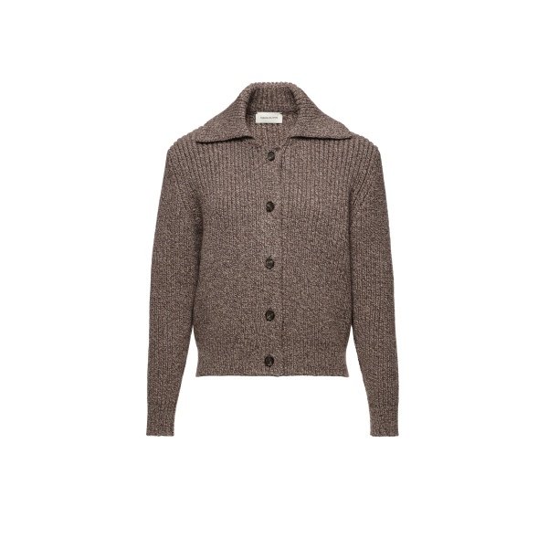 Magda Butrym Wool cardigan with collar in brown