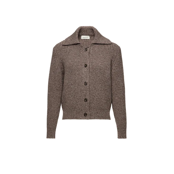 Magda Butrym Wool cardigan with collar in brown