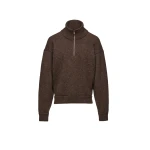 Magda Butrym Wool half-zip sweater in dark brown