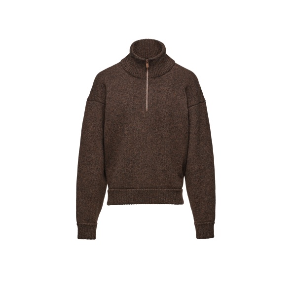 Magda Butrym Wool half-zip sweater in dark brown