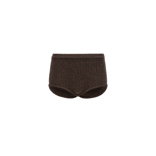Magda Butrym Wool knit shorts in dark brown