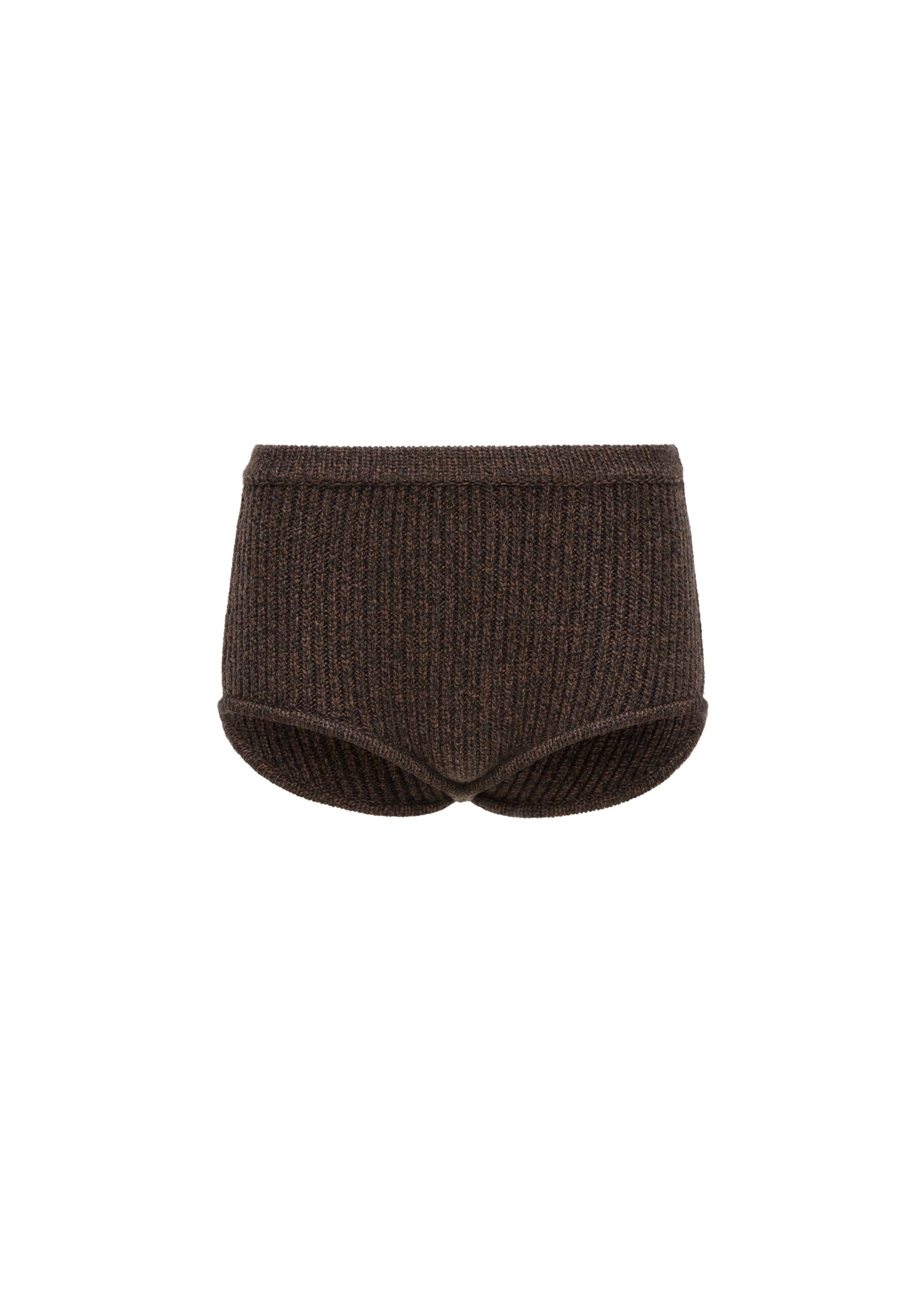 Magda Butrym Wool knit shorts in dark brown | Shorts at Luxury Shoes Magda Butrym Wool knit shorts in dark brown