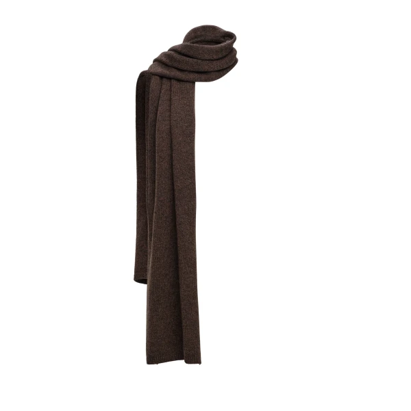 Wool scarf in dark brown