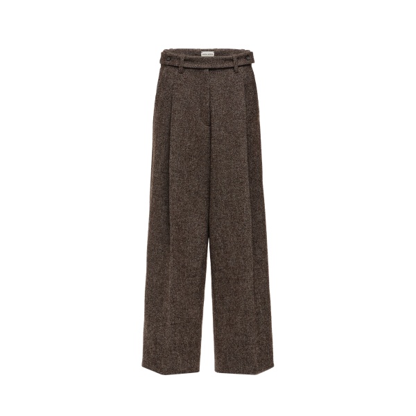 Magda Butrym Wool wrap belt tailored trousers in brown