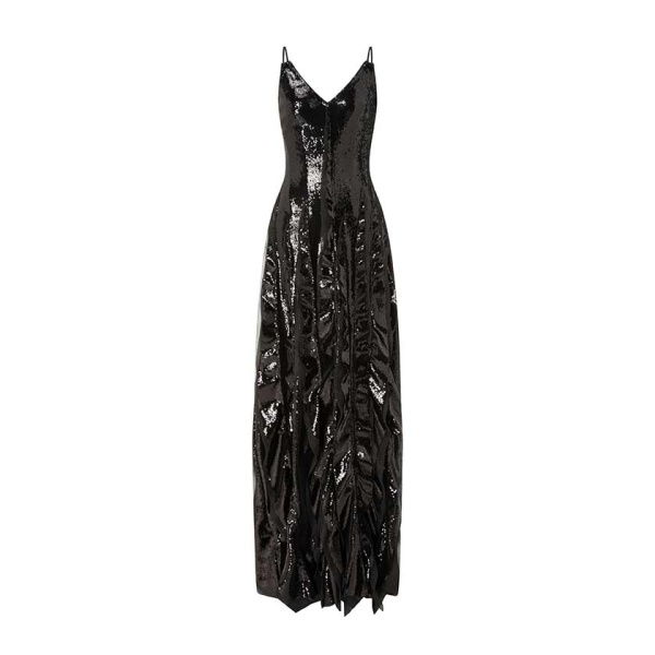 Marmar Halim A-Line Sequins Dress With Chiffon Details