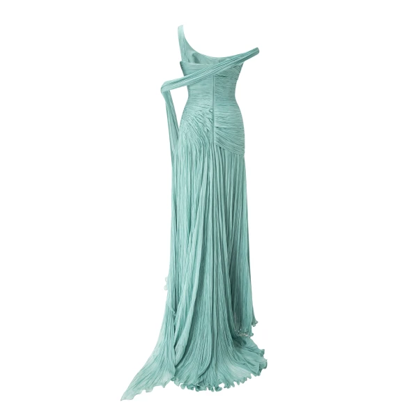 blue chiffon dress