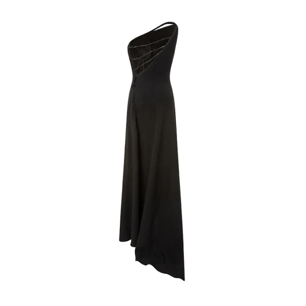 black crepe dress