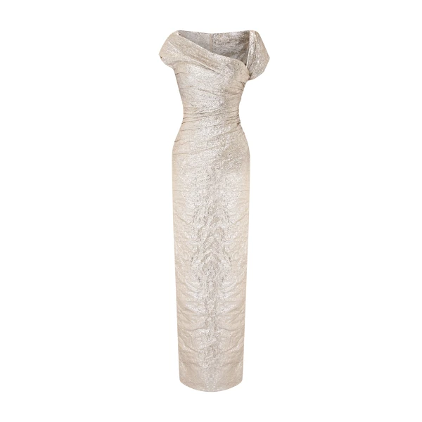 Marmar Halim Asymmetrical Metallic Brocade Dress