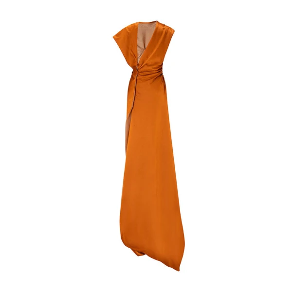 orange satin dress
