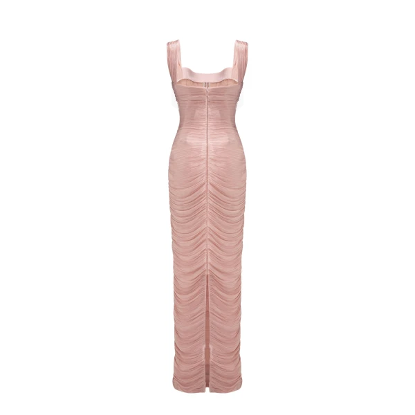 pink silk dress