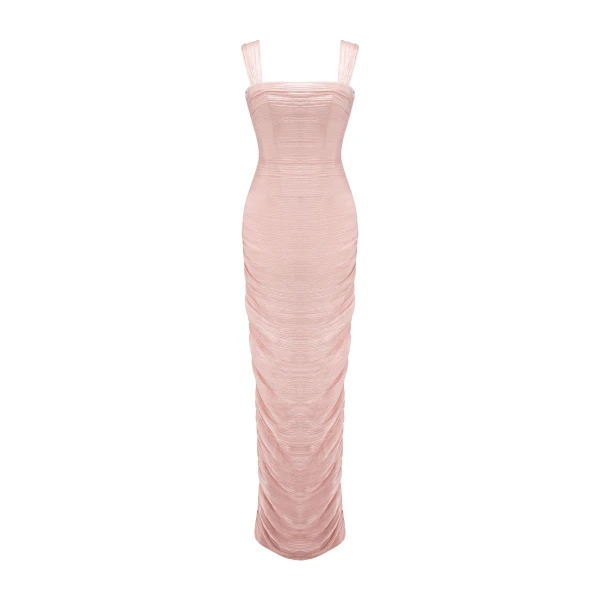 Marmar Halim Hand Pleated Silk Dress