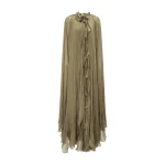 Marmar Halim High-Neck Pleated Chiffon Silk Dress