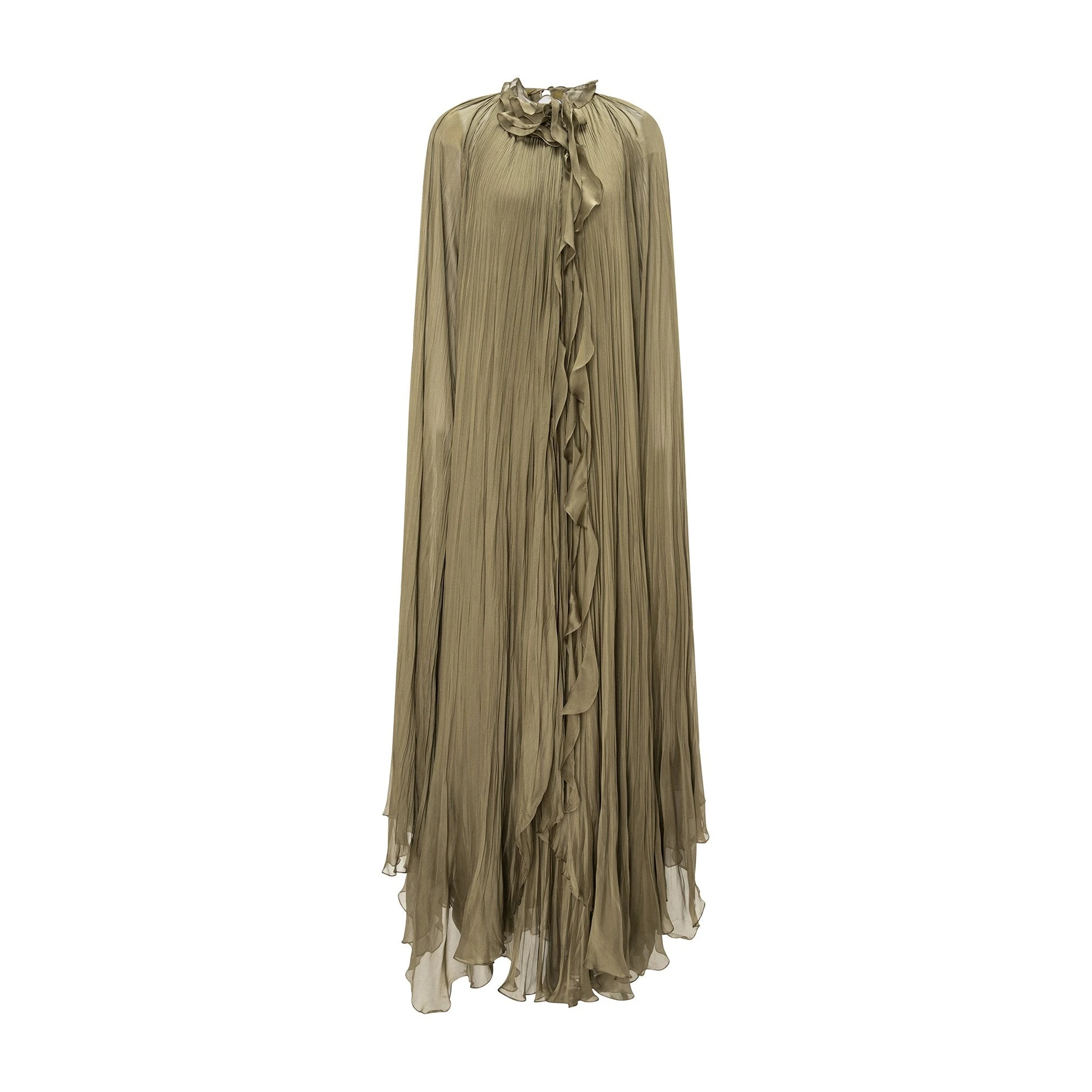 Marmar Halim High-Neck Pleated Chiffon Silk Dress Marmar Halim High-Neck Pleated Chiffon Silk Dress