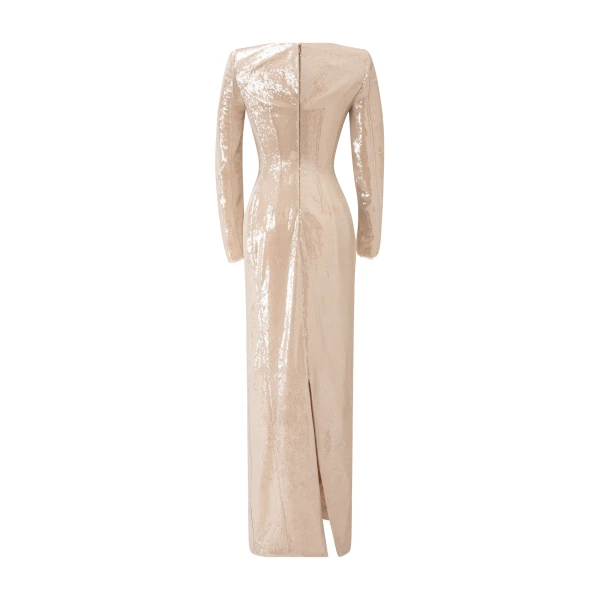 beige sequins dress