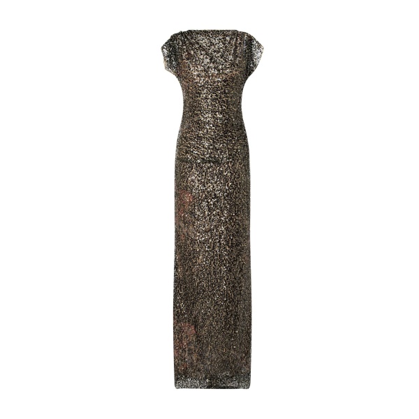 Marmar Halim High-Neck Sequins Dress in Black