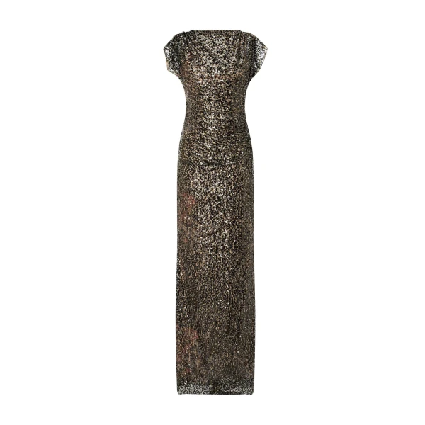 Marmar Halim High-Neck Sequins Dress in Black