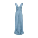 Marmar Halim Lettuce Hem Pleated Silk Gown