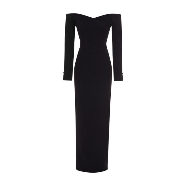 Marmar Halim Long Sleeves Crepe Gown