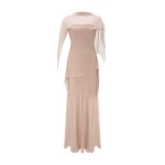 Marmar Halim Off-Shoulder Chiffon Dress With Embroidery