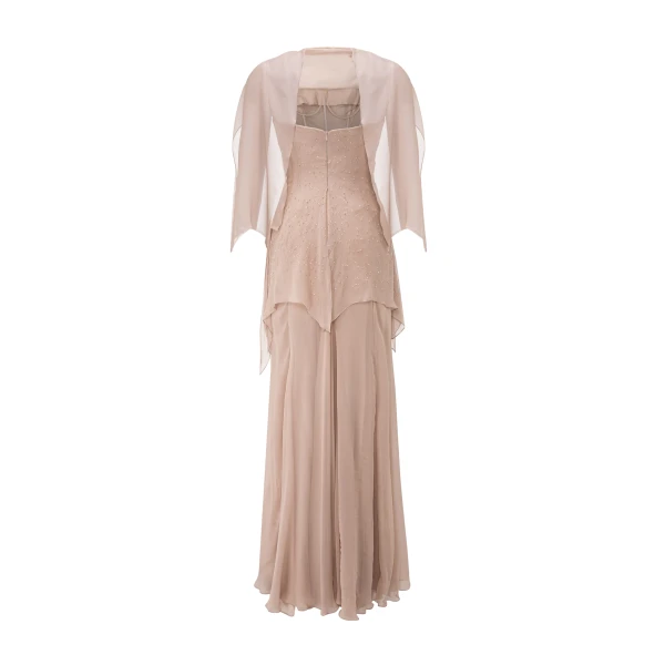 pink silk chiffon dress