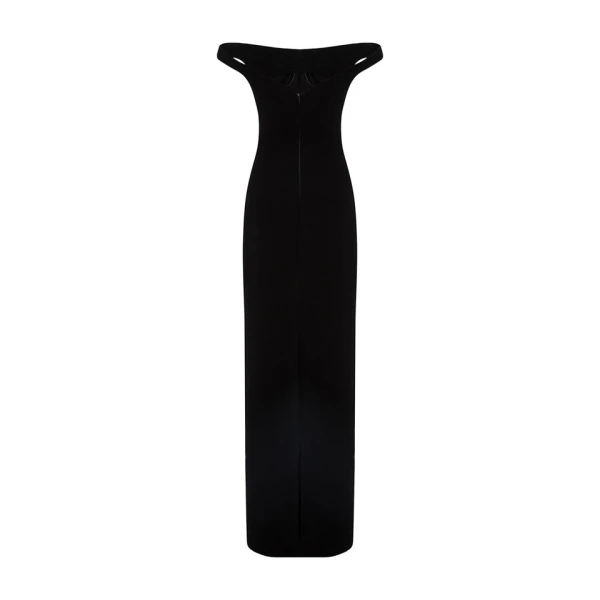 black crepe dress