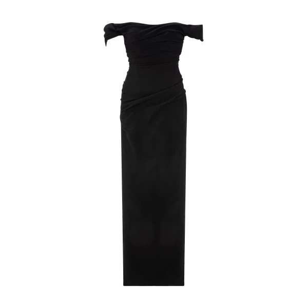 Marmar Halim Off-Shoulder Draped Crepe Dress