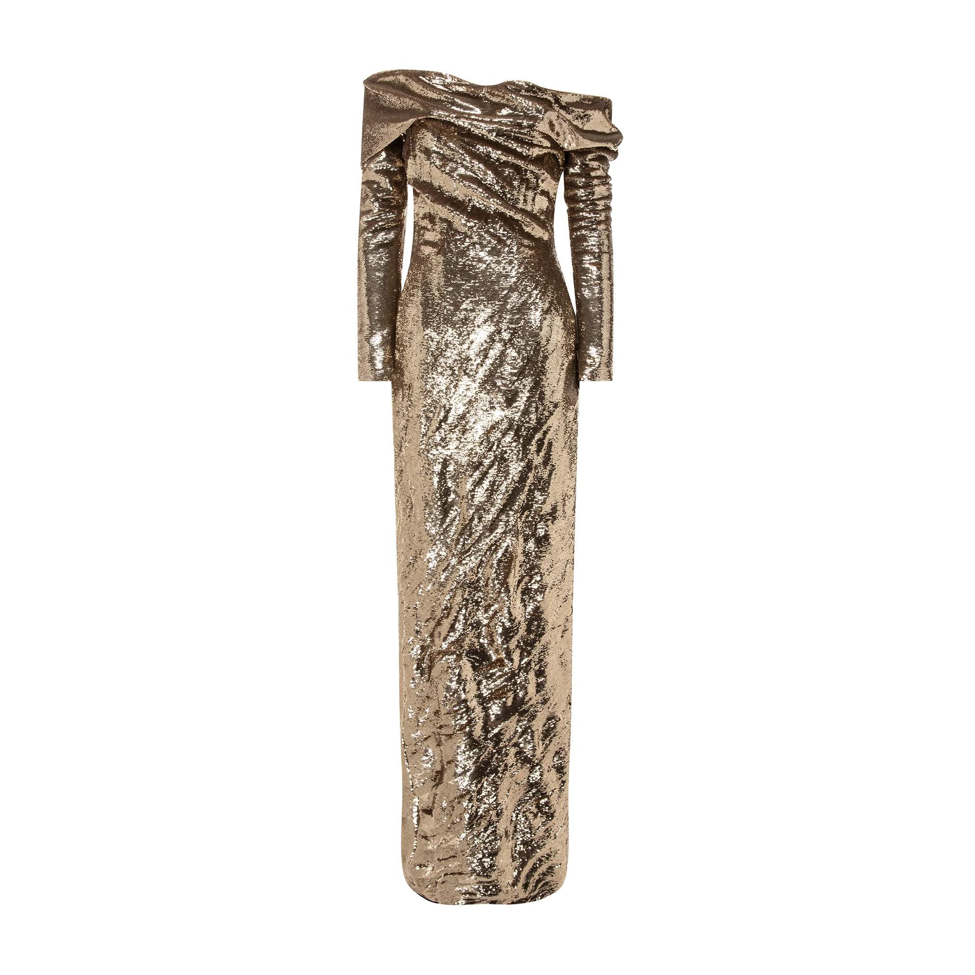 Marmar Halim Off-Shoulder Sequins Dress With Wire Outline Marmar Halim Off-Shoulder Sequins Dress With Wire Outline