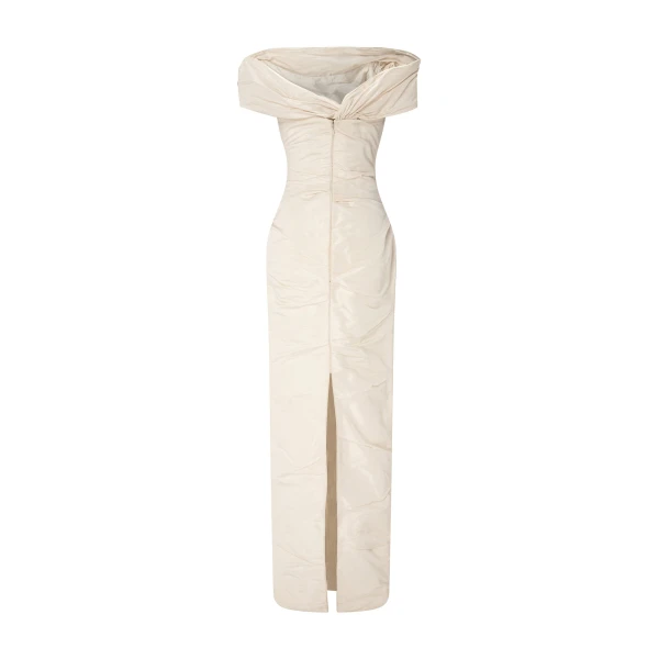 ivory taffeta dress
